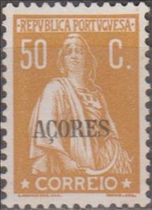 Stamp, Ceres retouched engraving, Azores,  