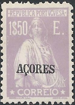 Stamp, Ceres Issue of Portugal Overprinted, Azores,  