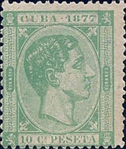 Stamp, King Alfonso XII, Cuba,  