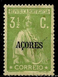 Stamp, Ceres Issue of Portugal Overprinted, Azores,  