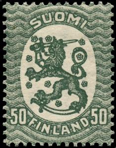 Stamp, Definitive series I. Watermark swastika, Finland,  