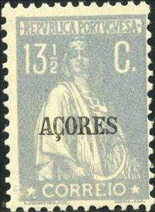 Stamp, Ceres Issue of Portugal Overprinted, Azores,  
