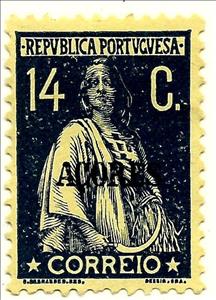 Stamp, Ceres Issue of Portugal Overprinted, Azores,  