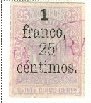 Coat of arms surcharged 1,25Fr on 25c