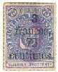 Coat of arms from 1881 surcharged 3,75Fr on 75c