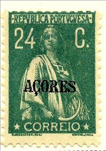 Stamp, Ceres Issue of Portugal Overprinted, Azores,  