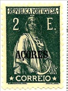 Stamp, Ceres Issue of Portugal Overprinted, Azores,  