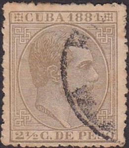 Stamp, King Alfonso XII, Cuba,  