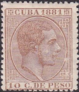 Stamp, King Alfonso XII, Cuba,  