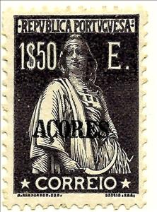 Stamp, Ceres Issue of Portugal Overprinted, Azores,  