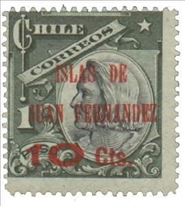 Stamp, Columbus (Colon) surcharged, Chile,  