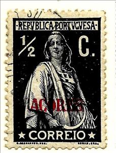Stamp, Ceres Issue of Portugal Overprinted, Azores,  