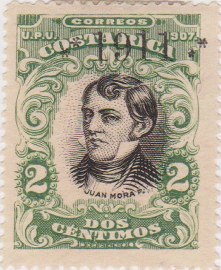 Juan Mora Fernández Mi. 54A overprinted 1911