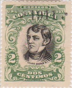 Stamp, Juan Mora Fernández Mi. 54A overprinted 1911, Costa Rica,  