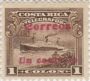Stamp, Telegrafos / Correos 1c on 1Col, Costa Rica,  