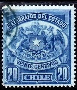 Stamp, Coat of Arms, Chile,  
