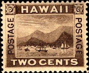 Stamp, Vue d'honolulu, Hawaii,  , Landscapes