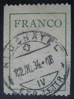 Stamp, Franco-Zettel type III (Ø 19,8 mm), Switzerland,  