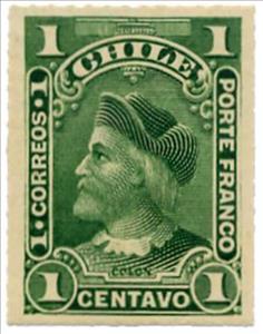 Stamp, Christopher Columbus (Colon), Chile,  