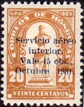 Stamp, Dionisio de Herrera, overprinted, Honduras,  