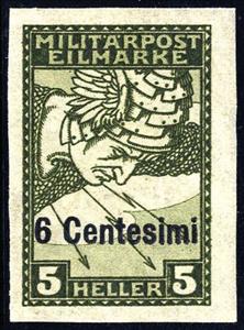 Stamp, Merkur with overprint in Centesimi, Austria - Offices Abroad, Occupations,  