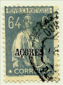 Stamp, Ceres Issue of Portugal Overprinted, Azores,  