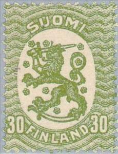 Stamp, Definitive series I: Lion type m/17, Finland,  