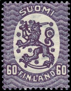 Stamp, Definitive series I: Lion type m/17, Finland,  