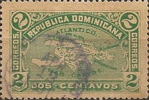 Stamp, Map of Hispaniola Island, Dominican Republic,  , Maps