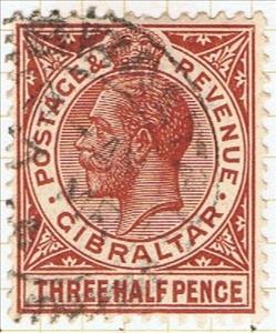 Stamp, King George V, Gibraltar,  