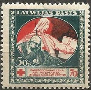 Stamp, Red Cross, Latvia,  , Red Cross and Red Crescent