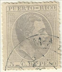 Stamp, King Alfonso XII, Puerto Rico,  