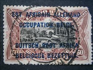 Stamp, Type 'Mols' bilingual stamps with overprint, Ruanda-Urundi,  