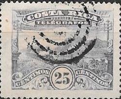 Stamp, Landscape and train, Costa Rica,  , Landscapes, Landscapes, Railways, Railways, Transport, Transport