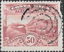 Stamp, Landscape and train, Costa Rica,  