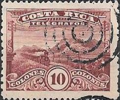 Stamp, Landscape and train, Costa Rica,  