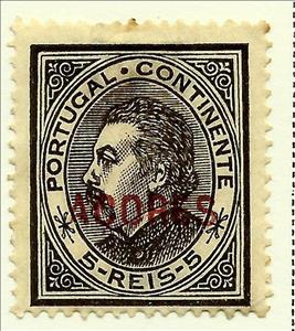 Stamp, King Luis I, Azores,  