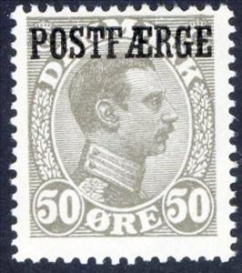 Stamp, King Cristian X overprinted POSTFAERGE, Denmark,  , Kings