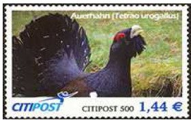Stamp, Auerhahn, Germany, Modern Private Post Offices,  , Animals (Fauna)