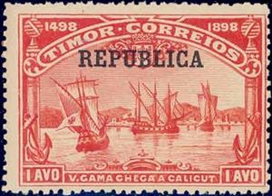 Stamp, 400 Years Disc.of India Overprint Republica, East Timor,  