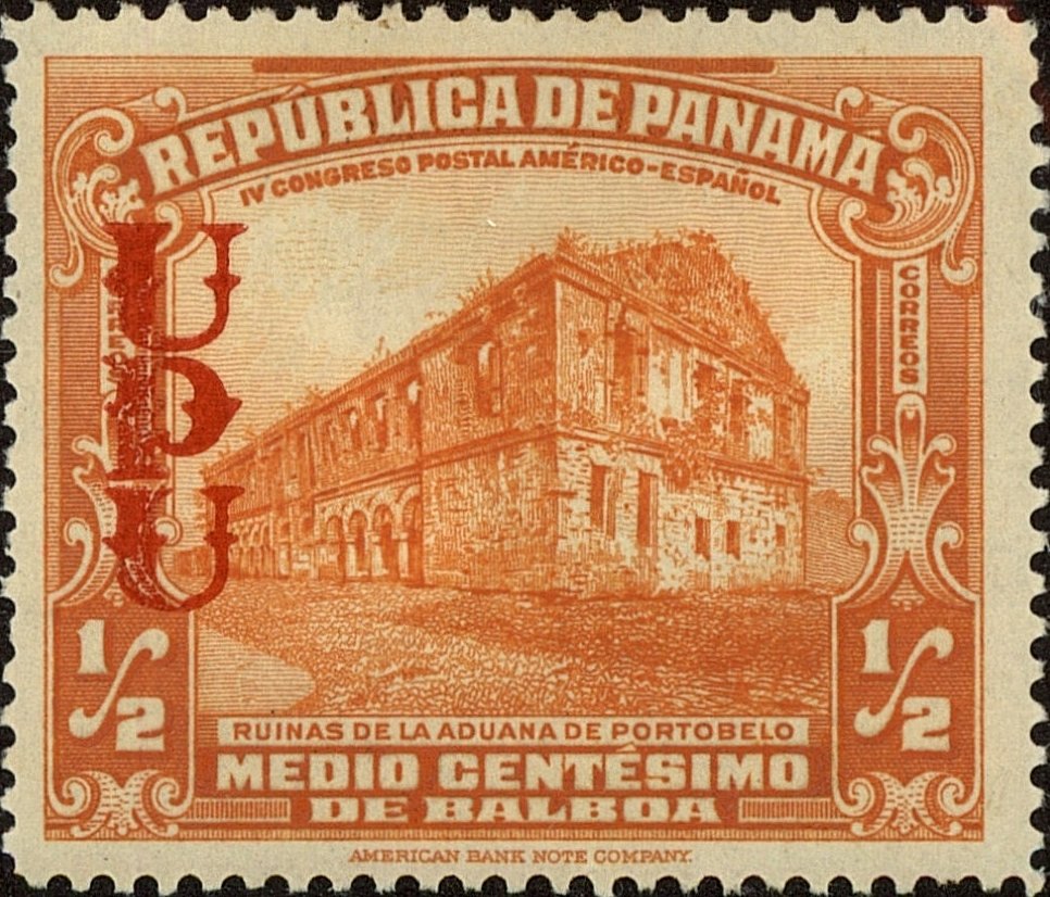 Ruins of a building of customs in Portobello (overprint)