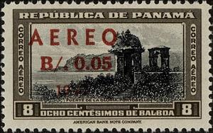 Stamp, Gate of glory Portobello  (overprint), Panama,  , Buildings