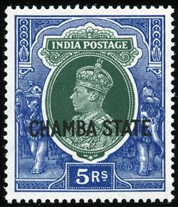 Stamp, King George VI, India, Princely States,  