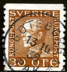 Stamp, King Gustaf V, Sweden,  