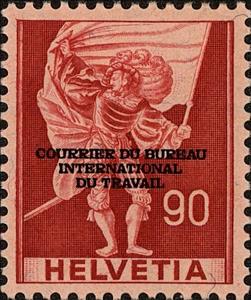 Stamp, Standard bearer (overprint), Switzerland,  , Flags, Uniforms