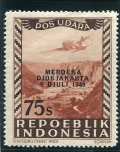 Stamp, Vienna issues overprinted, Indonesia,  