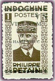 Stamp, French Indochina stamp overprinted, Vietnam,  