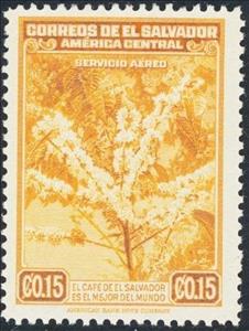 Stamp, Flowering coffee tree, El Salvador,  