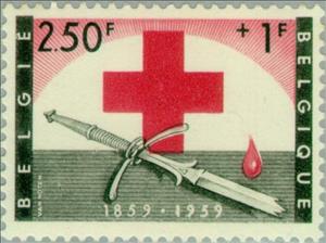 Stamp, Red Cross, Belgium,  , Weapons, Red Cross and Red Crescent, Healthcare