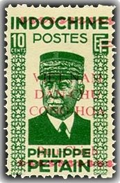 Stamp, French Indochina stamp overprinted, Vietnam,  